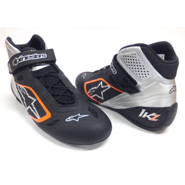Schuhe Alpinestars Tech-1 KZ schwarz/silber/orange-fluo 42