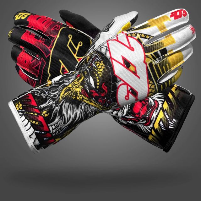 Handschuhe Minus 273 Shaolin schwarz-weiss-rot-gelb M